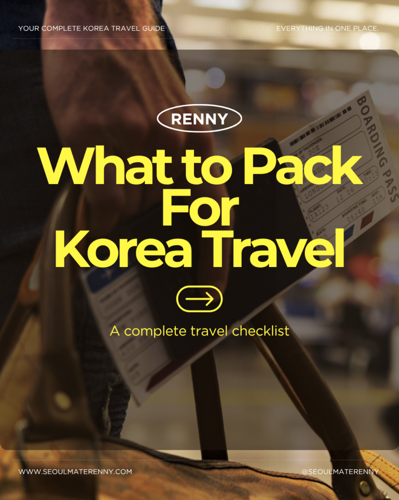 what to pack for korea travel